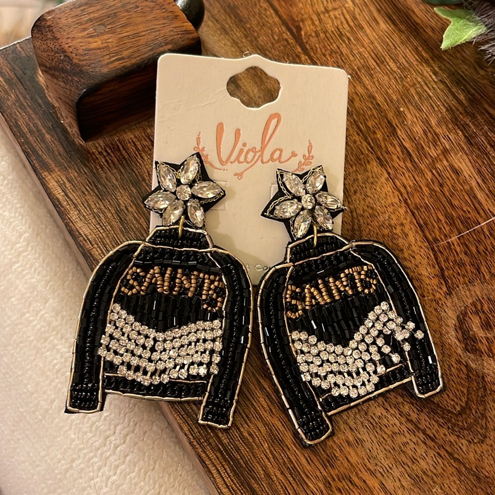 Seed Bead Post Back Earrings • SAINTS